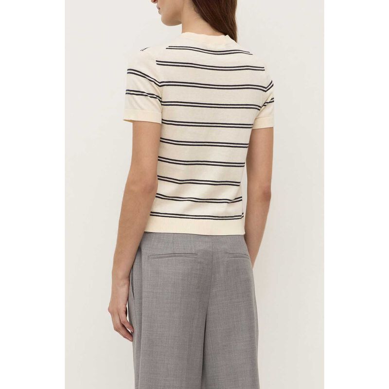 Assembly Label Allison Stripe Cotton Cashmere Tee True Navy/Cream image number 1